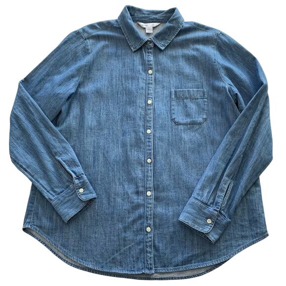 Via Penny Lane Reworked Apparel | Led Zeppelin Denim Button Up Shirt - Picture 3 of 8